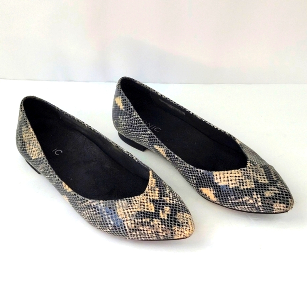 Vionic Caballo Pointy Toe Flats Reptile Texture S… - image 1